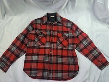 Vintage Montgomery Ward Red Plaid Button Up Lined Thick Flannel Mens Medium