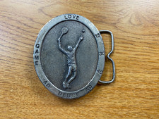 Vintage Tennis Game Love Duece Belt Buckle 1977 