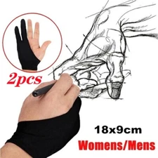 2PCS Two Finger Anti-fouling Glove Drawing & Pen Graphic Tablet Pad For Artist