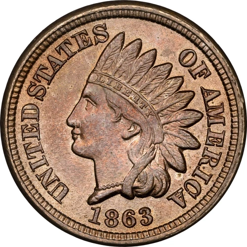 1863 Indian Head Cent MS 64 NGC VaultBox Series X – Civil War Year!