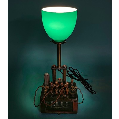 Vintage RAILROAD SIGNAL RELAY SWITCH steampunk LAMP OLD SHADE ALL NEW ELECTRIC