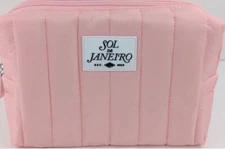 Sol De Janeiro Pink Quilted Cosmetics Toiletries Travel Puffer Bag Pouch School