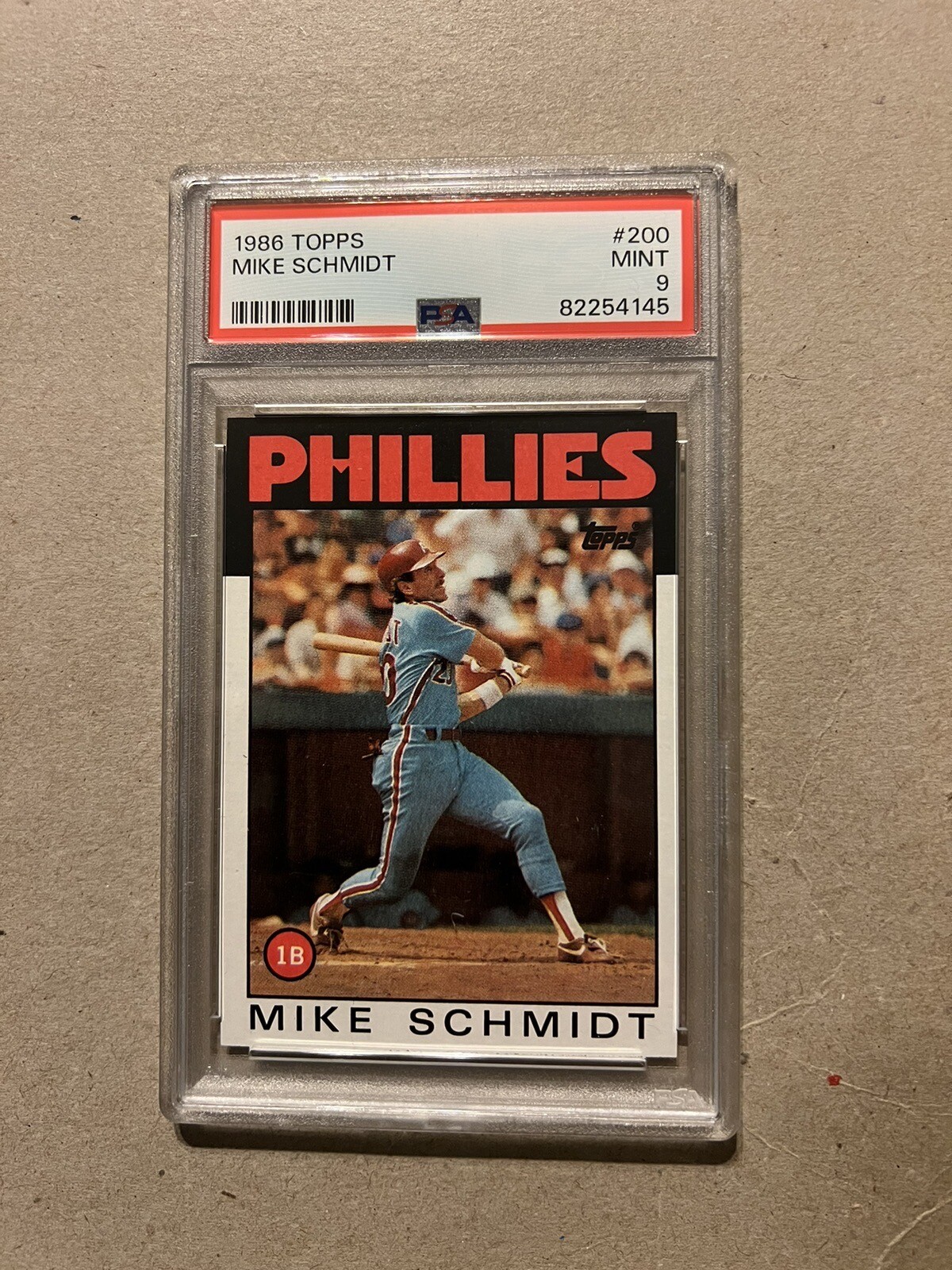 1986 TOPPS #200 MIKE SCHMIDT PSA 9 MINT PHILADELPHIA PHILLIES HOF NEW HOLDER