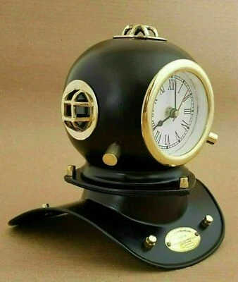 Maritime US Navy Mini Divers Diving Helmet Clock Steel Vintage Diving Clock Gift - Image 1 of 3