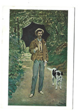 CLAUDE MONET MAN PAINTER PAINTING WITH UMBRELLA