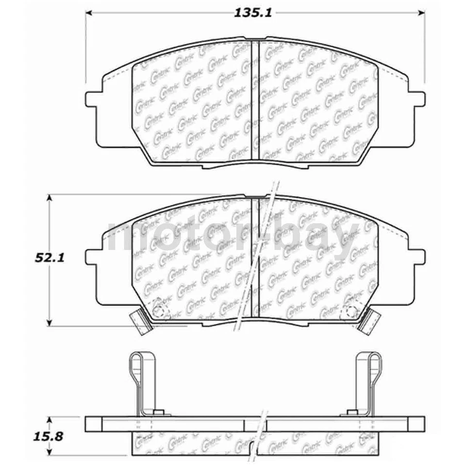 Juego de pastillas de freno delanteras traseras Centric para Honda Civic 2006 2007 2008 2009 2010 2011 Foto 3 de 4