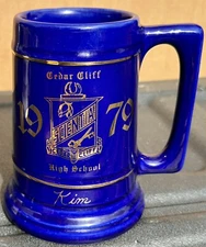 Vintage 1979 Cedar Cliff High School Scientia Camp Hill,PA Mug Stein Cobalt Blue
