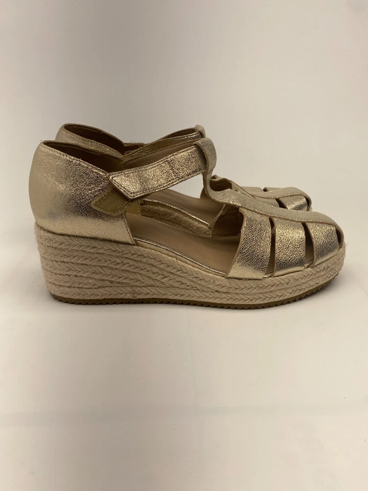 Босоножки Eileen Fisher женские Tilly золотистые рыбак эспадрилья на танкетке с ремешком размер 10 - Изображение 3 из 4