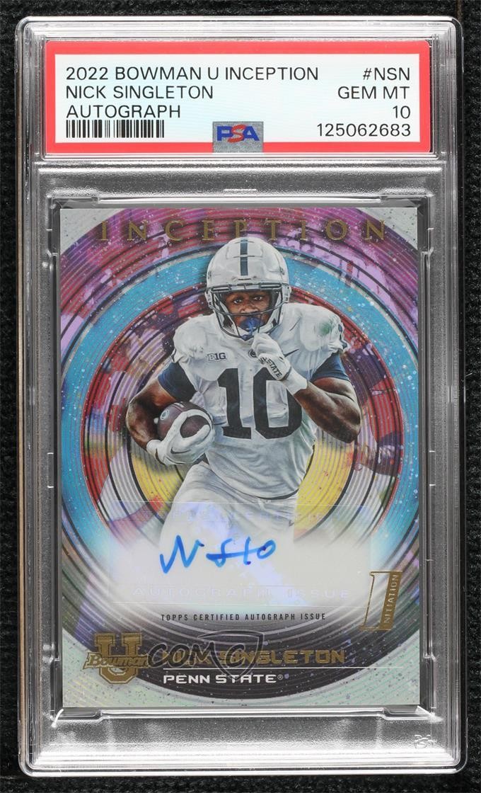 2022-23 Bowman Inception University Nicholas Singleton Nick #BIA-NSN Auto 0j3l