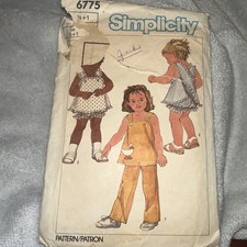 1984 Vintage Simplicity Pattern 6775 Toddler Size 1/2, 1 Cut