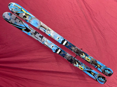   K2 Superstitious Womens 160cm All-Mountain SKIS Marker Integrated Bindings  