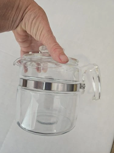 Vintage PYREX Percolator Coffee Pot Incomplete,  Pot & Lid only Clear Flameware