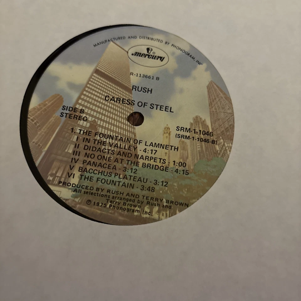 Rush Caress Of Steel Rare Original 1975 Mercury Records Vinyl LP VG+ - Image 4 of 4