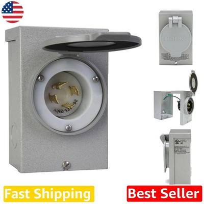 Reliance Controls 7500W Generator Inlet Box 30A NEMA 3R Electric Start Gray