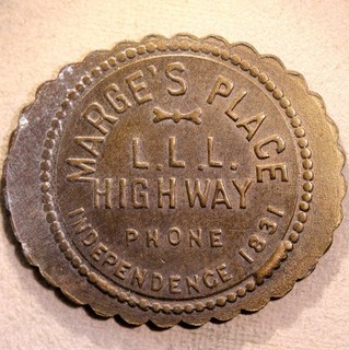 NICE Kentucky token Marge's Place L.L.L. Highway 5¢ Covington Ky.