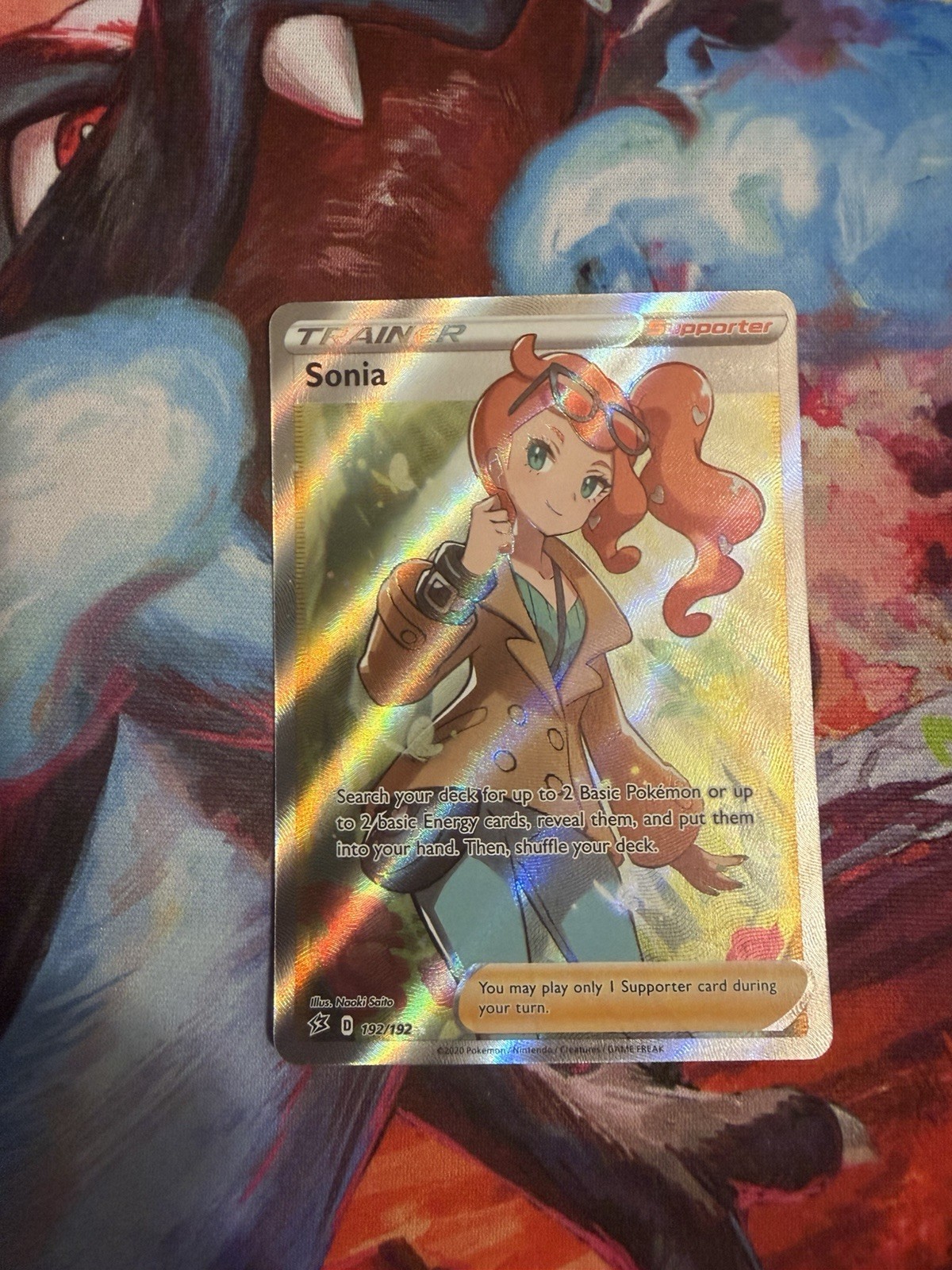 Pokémon Sonia (Full Art) Ultra Rare SWSH02: Rebel Clash 192/192 NM