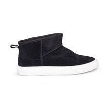 UGG ALAMEDA MINI BLACK SUEDE SHEARLING ANKLE WOMEN'S BOOTS SIZE US 10/UK 8 NEW