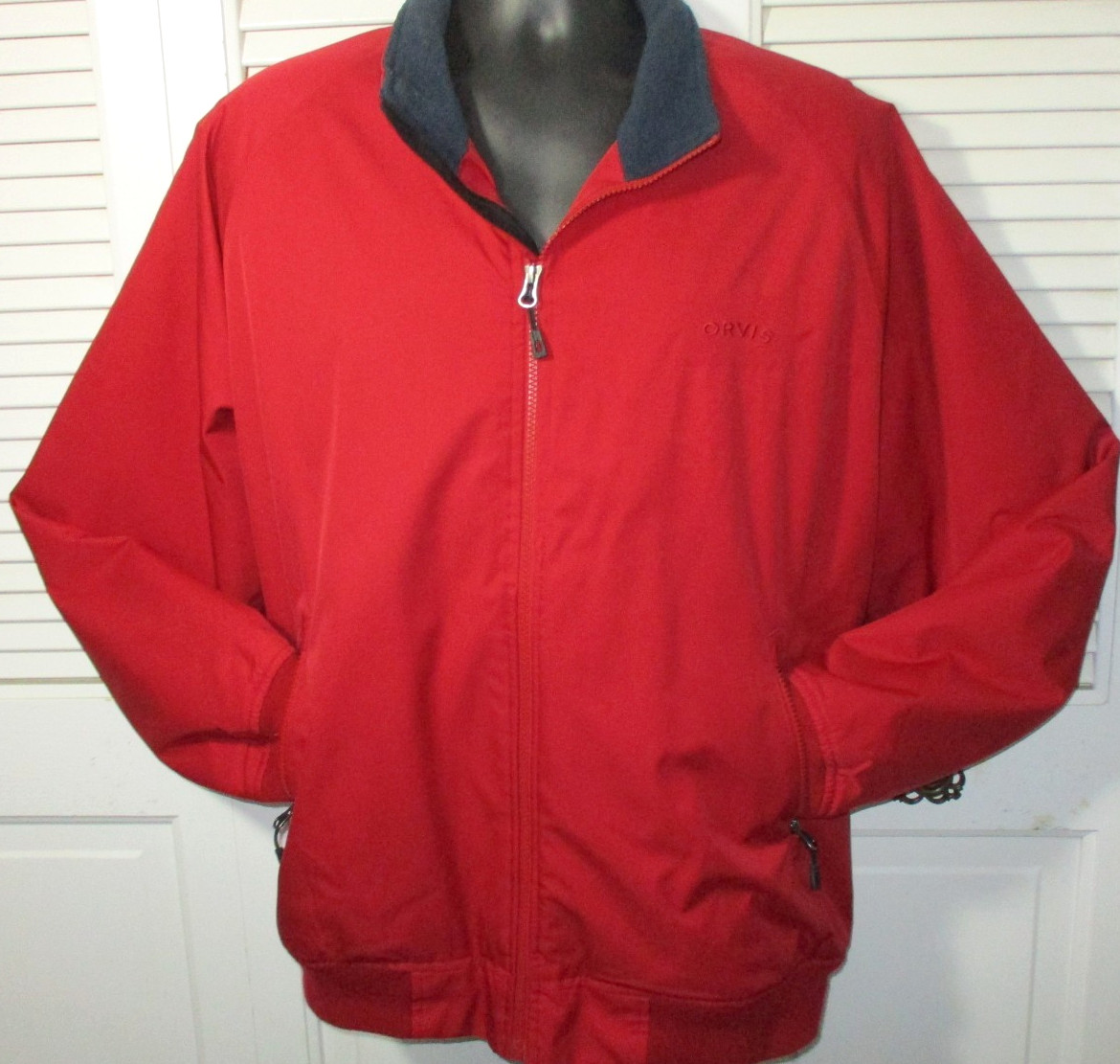 ORVIS Full Zip Smooth Shell Polyester Jacket~Flee… - image 4