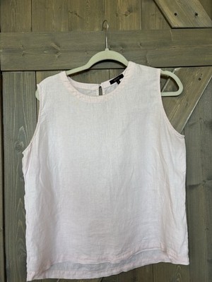 Quince Linen Pale pink Womens Médium Sleeveless Blouse