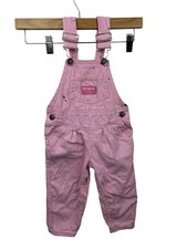Vintage Oshkosh B'Gosh U.S.A. Pink Engineer Striped Overalls Size 2T