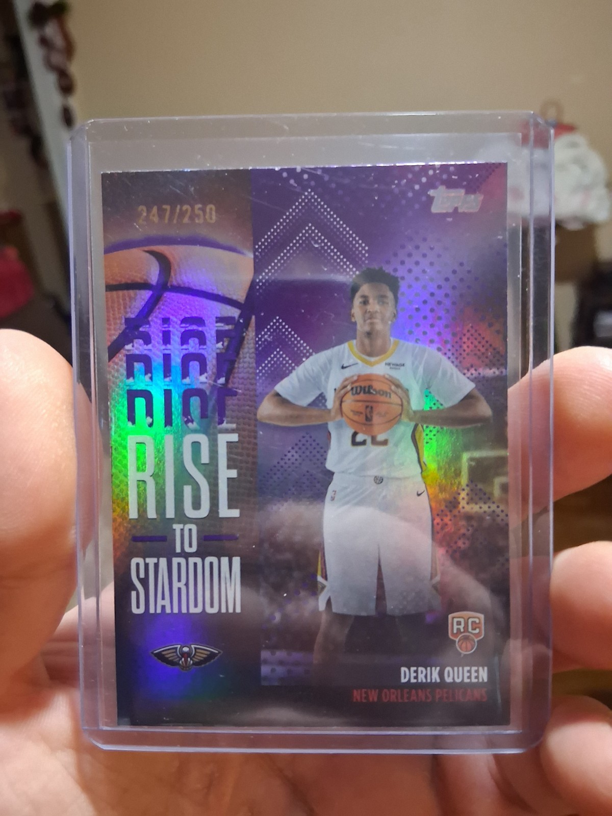 Derik Queen 2025-26 Topps RC Rise to Stardom Purple SP /250 #RTS-13 Pelicans