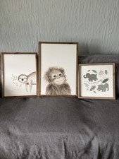 Wall Art Set Watercolor Jungle Safari Animal Decor