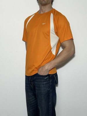 Vintage Nike T-Shirt Shirt Trikot Sportoberteil Orange Clima Lite Gr XL