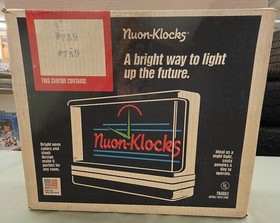 VINTAGE 1988 NUON-KLOCKS "RENO BIGGEST LITTLE CITY IN THE WORLD" NEON CLOCK*BOX