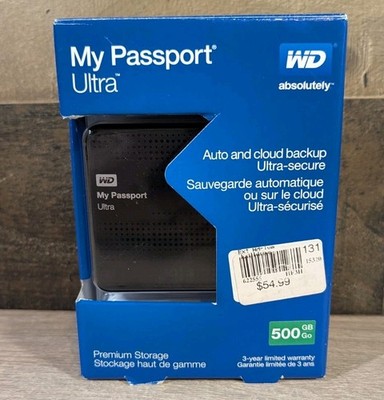 WD My Passport ULTRA 500 GB Go - Portable HARD DRIVE - Black - In Package