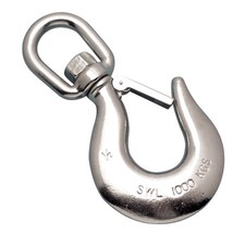 STAINLESS SWIVEL EYE HOOK CAST 1/4" x 4", 316 SS