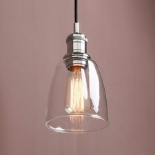 Yosoan Industrial Glass Pendant Light - Chrome Finish - Vintage Edison Style