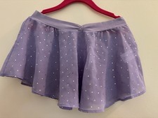 Bloch Girls Purple Dance Tutu Skirt, Silver Dots, Size 8/10