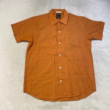 Vintage Sears Premiere Collection Orange Striped Short Sleeve Shirt