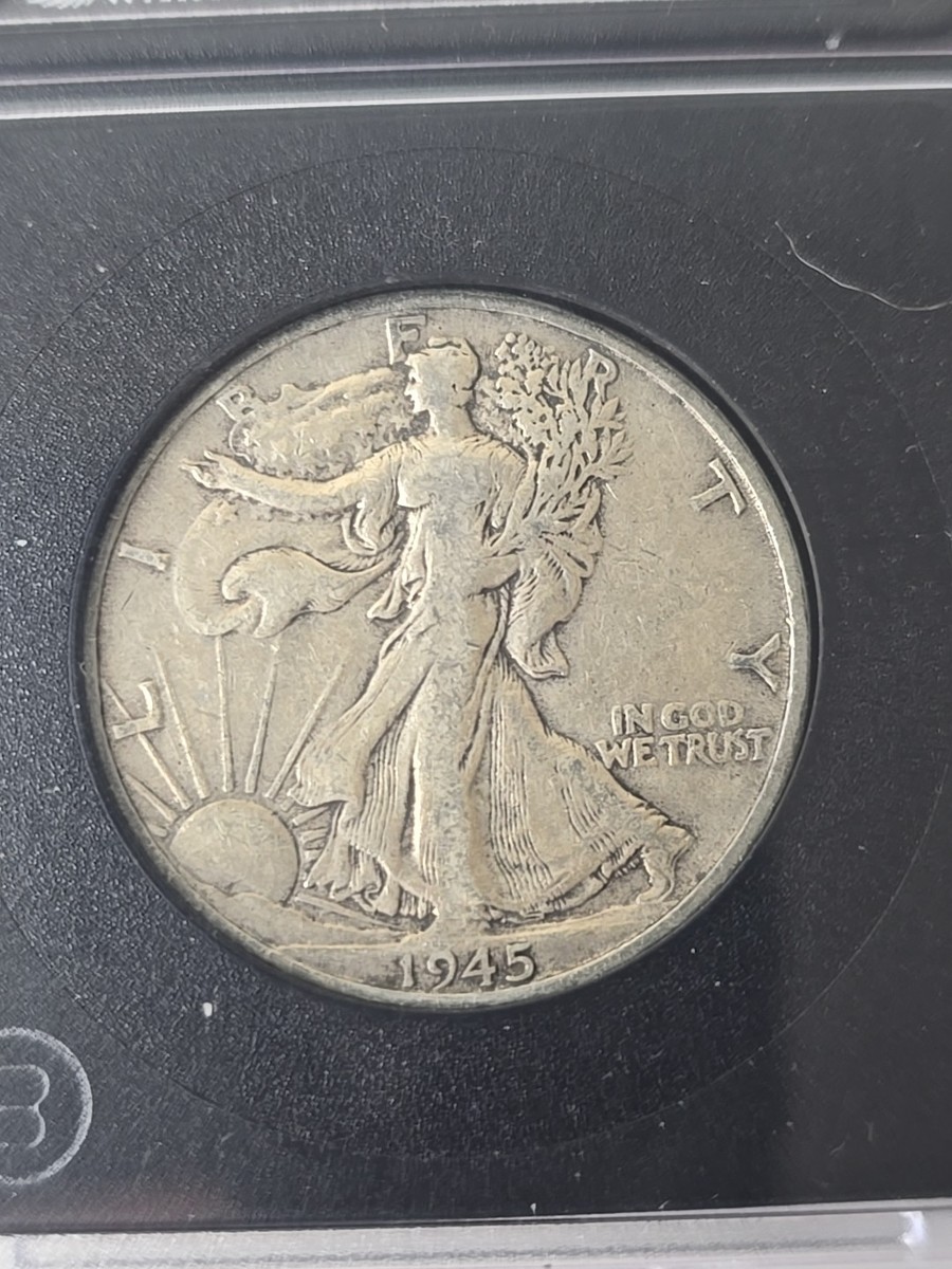 1945 S Silver Japan Surrendered Wartime WWII Walking Liberty