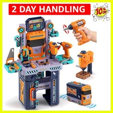 Kids Tool Bench 32.5 Inches Tall, Toddler Tool Set with Electric Drill, 2-in-...