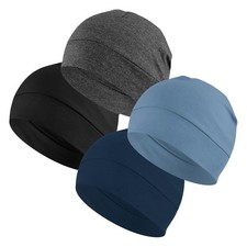 Headshion Cotton Skull Caps for Men Women,2-Pack Lightweight Beanie Sleep Hats B