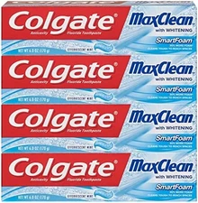 Colgate Max Clean Whitening Foaming Toothpaste, 6 Ounce, 4 Pack