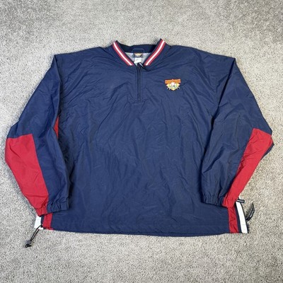 Cooperstown Dreams Park Jacket Mens 2XL Blue Windbreaker 1/4 Zip