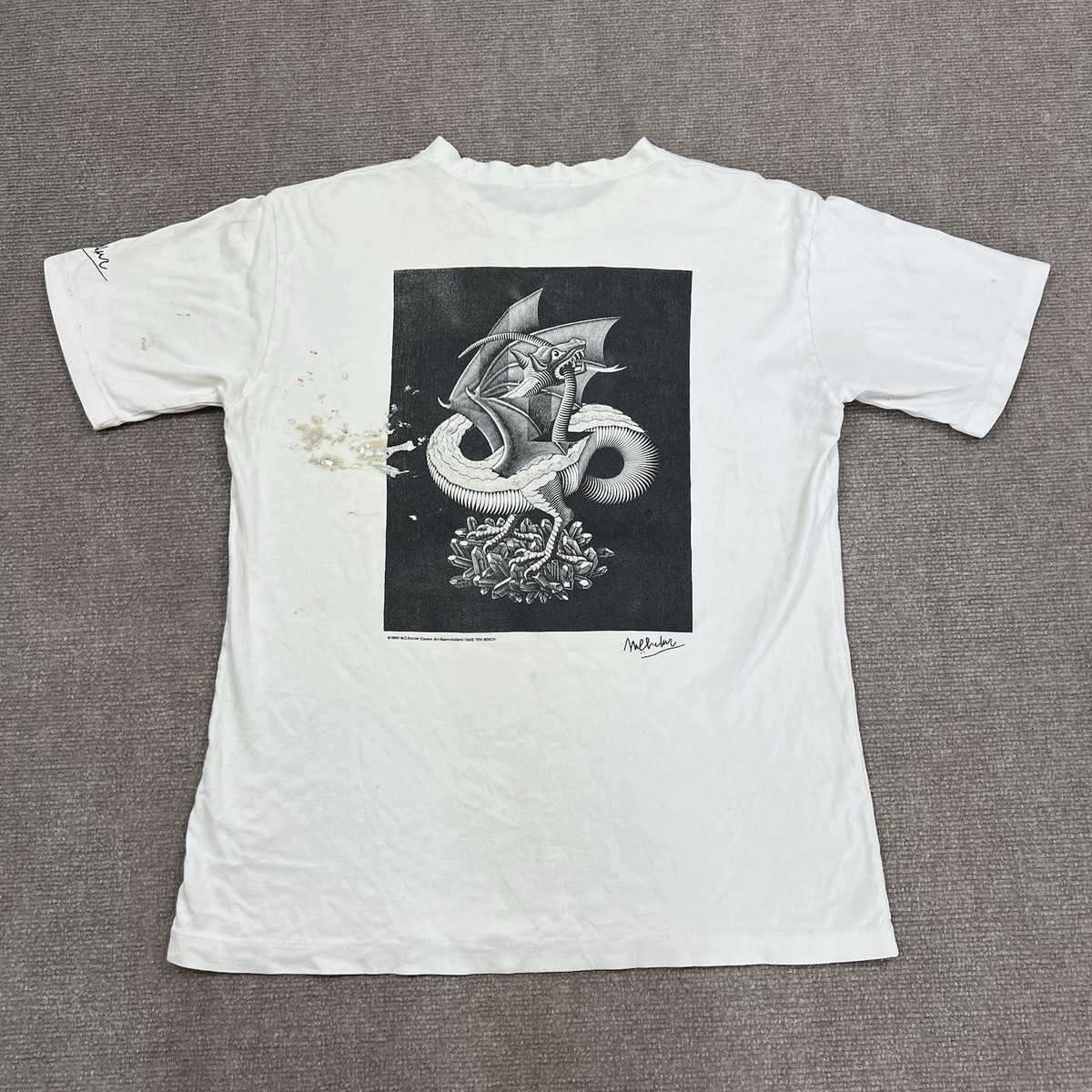 90s エッシャー ドラゴン tシャツ 90'S M.C Escher Dragon Sun Fade T