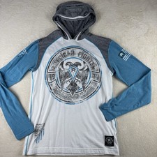 American Fighter Athletics Lightweight GraphicHoodie Blue White Mens Size Medium