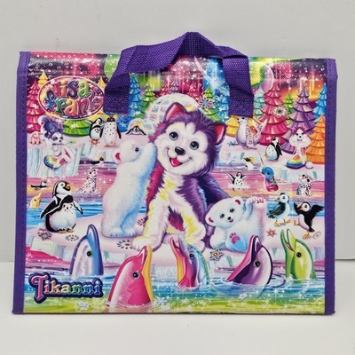 Lisa Frank TIKANNI HUSKY Trifold Portfolio Storage Case Folder School Art