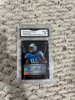 Topps 2013 Bowman Sterling Ezekiel Ansah Auto RC Black Refractor /50 GMA 10