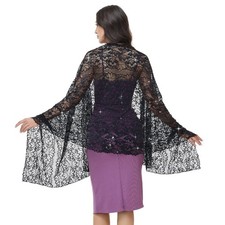 Ladiery Shawls and Wraps for Evening Dresses,Sparkly Sequin Lace Shawl with R...