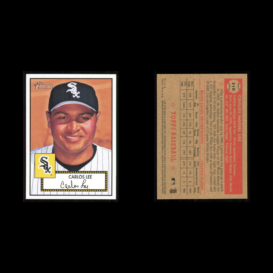 Carlos Lee #310 2001 Topps Heritage Chicago White Sox Baseball Card MLB NM - Image 3 of 3