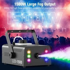 6 LED GB Light Fog Smoke Machine 1500W Low Lying Indoor Outdoor 1L Fog Maker R