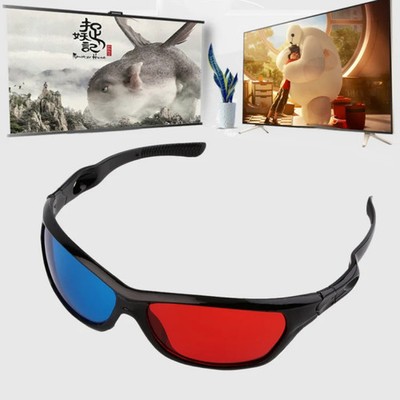 2 PCS Universal 3D Plastic Glasses Black Frame 3D Visoin Glass For Dimensional