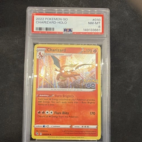 The Pokémon Company Charizard 010/078 Pokémon GO Holo Rare PSA 8 2022