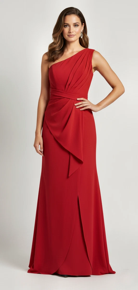 open lace back dress Eliza J Women's One Shoulder Sleeveless Sheath Dress with Bow, red, 12 at  Amazon Women's Clothing store