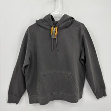 Carhartt Hoodie Relaxed Fit Midweight Garment Dye Terry Solid Gray Size L Womens