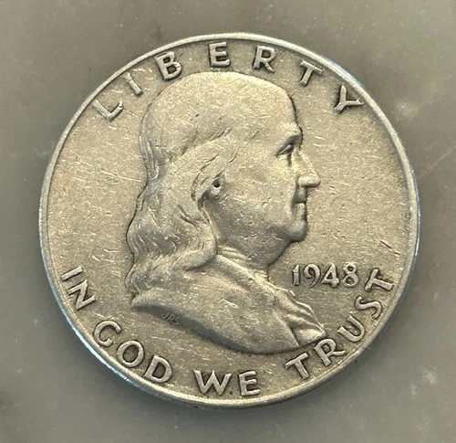 1948-D Franklin Half Dollar - VG - Very Good - 90% Silver